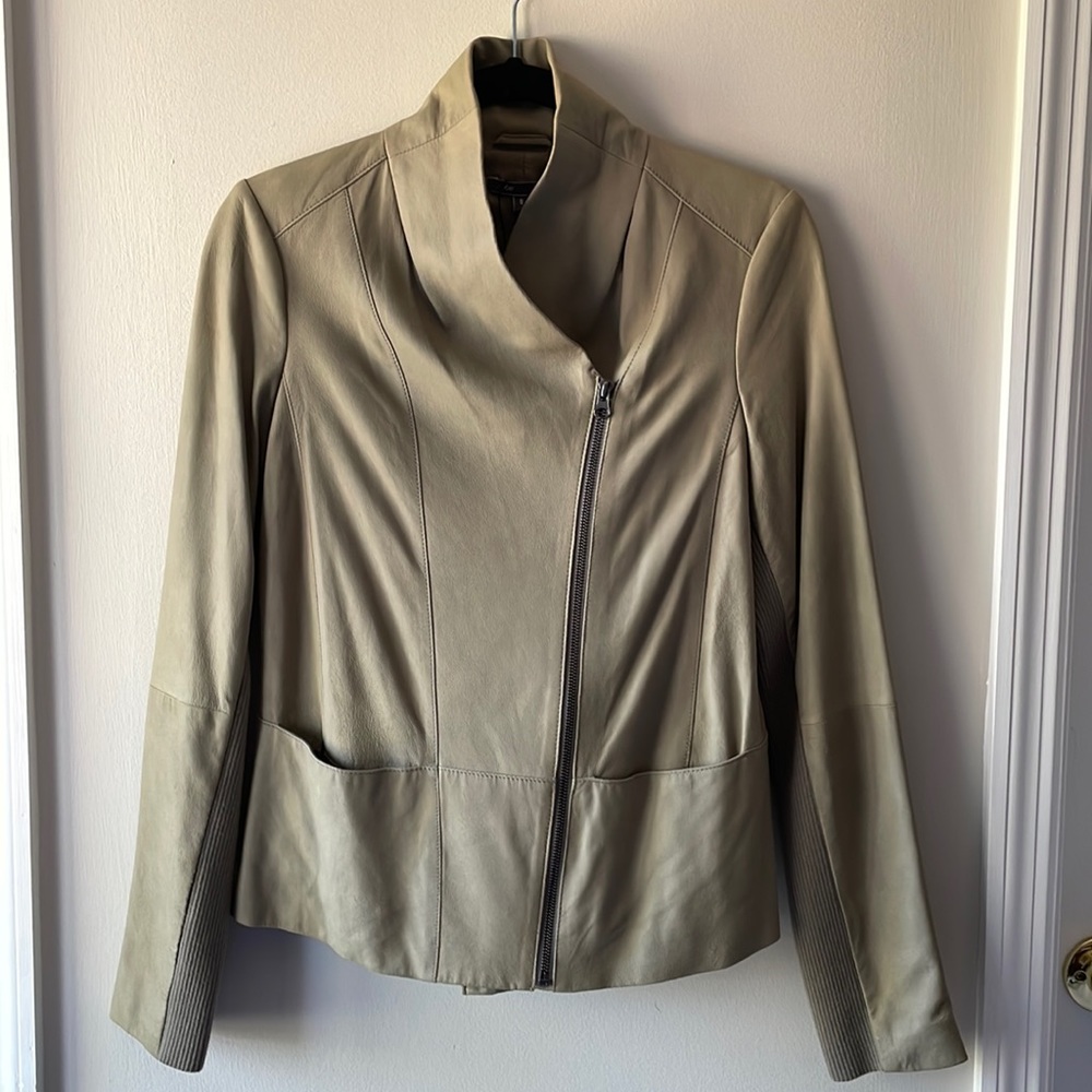Vince scuba leather jacket, size small